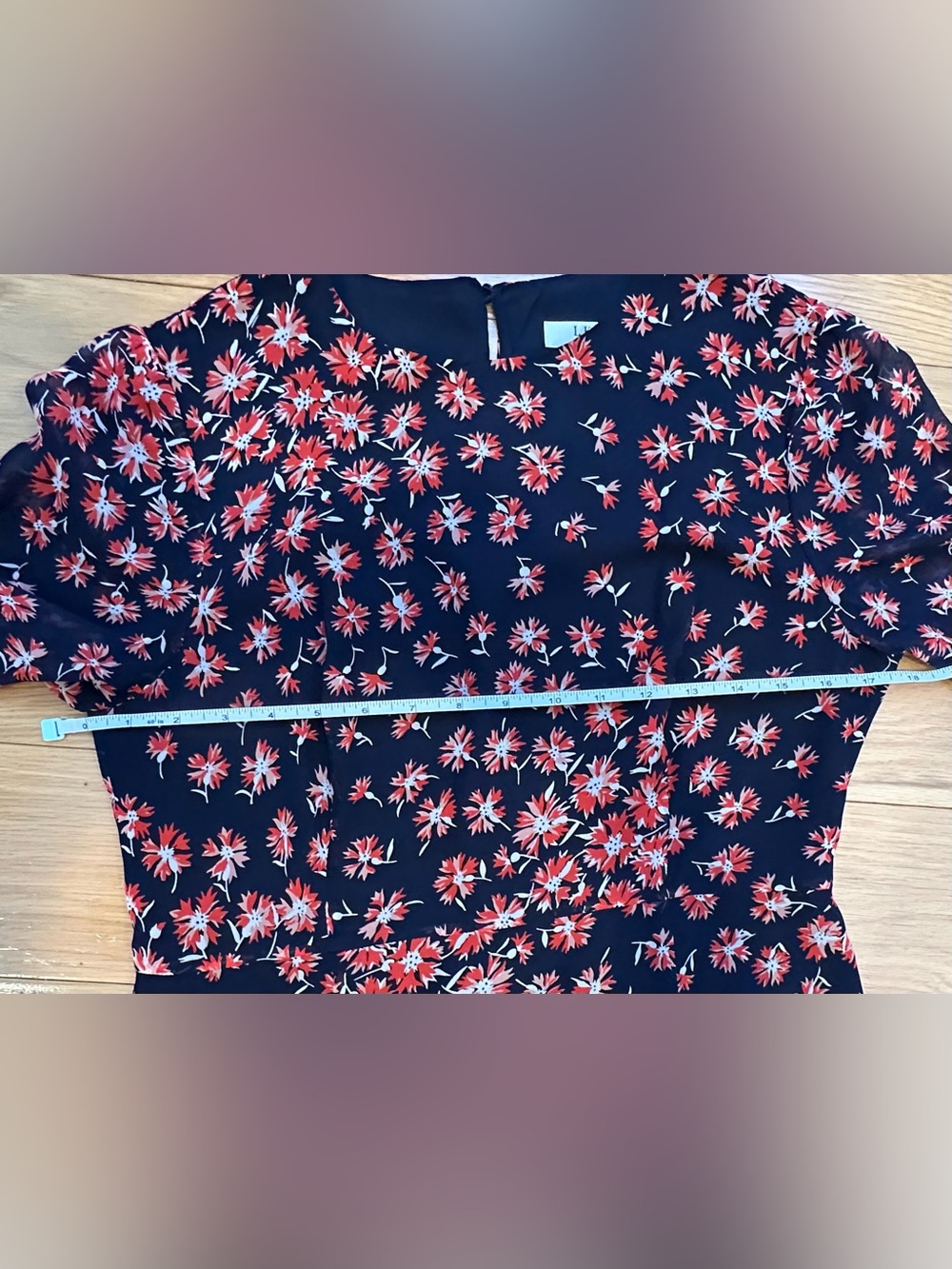 LK Bennett Pros Silk Dress US 8 Sloane Blue Floral Print Fit & Flare Dress - Picture 8 of 12